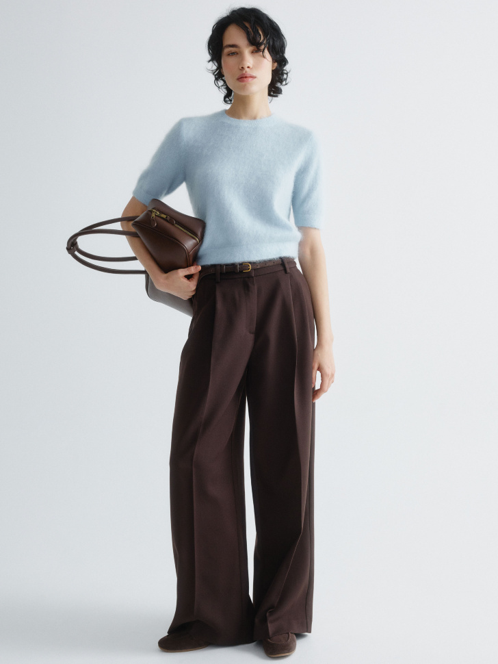 джемпер с коротким рукавом из смесовой шерсти 4610517204226 по акции