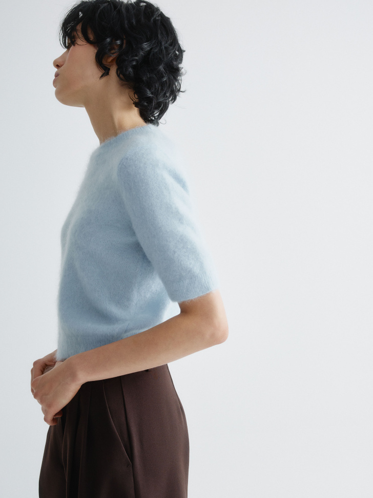 джемпер с коротким рукавом из смесовой шерсти 4610517204226 с промокодом