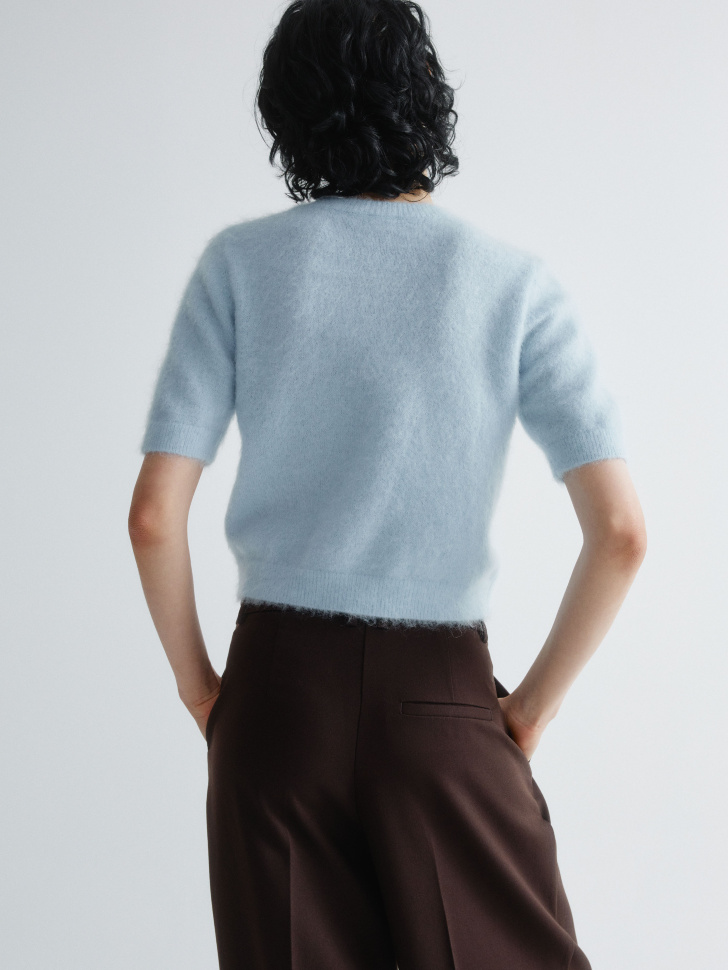 джемпер с коротким рукавом из смесовой шерсти 4610517204226 купить с доставкой