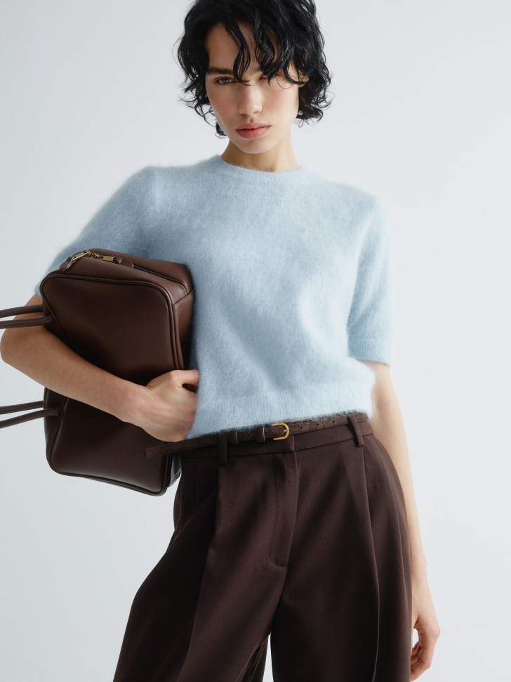 джемпер с коротким рукавом из смесовой шерсти 4610517204226 по низкой цене