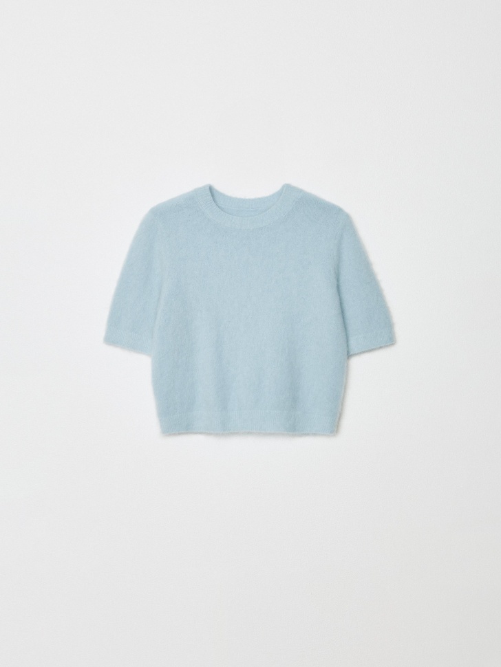 джемпер с коротким рукавом из смесовой шерсти 4610517204226 со скидкой