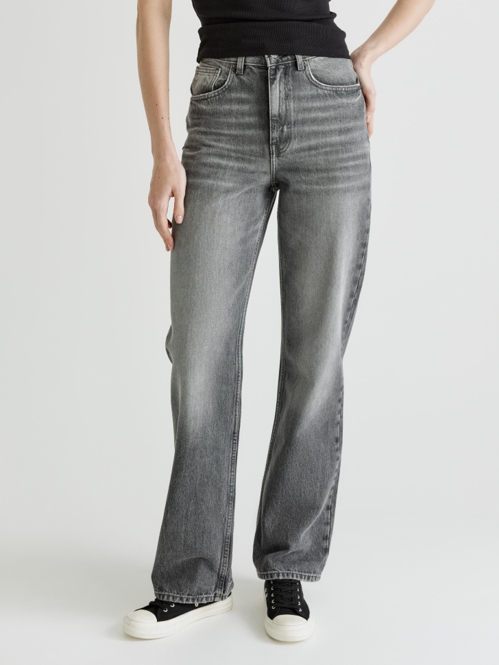 джинсы 411 wide leg tall из органического хлопка от бренда sela вид слева