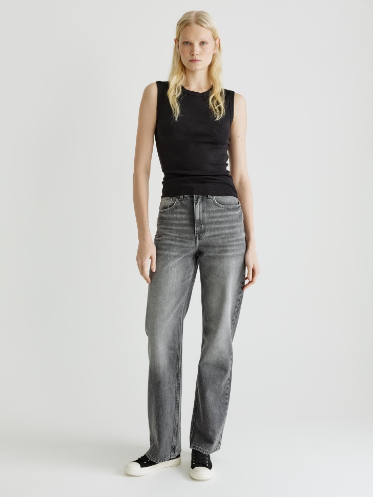 джинсы 411 wide leg tall из органического хлопка из хлопка спереди