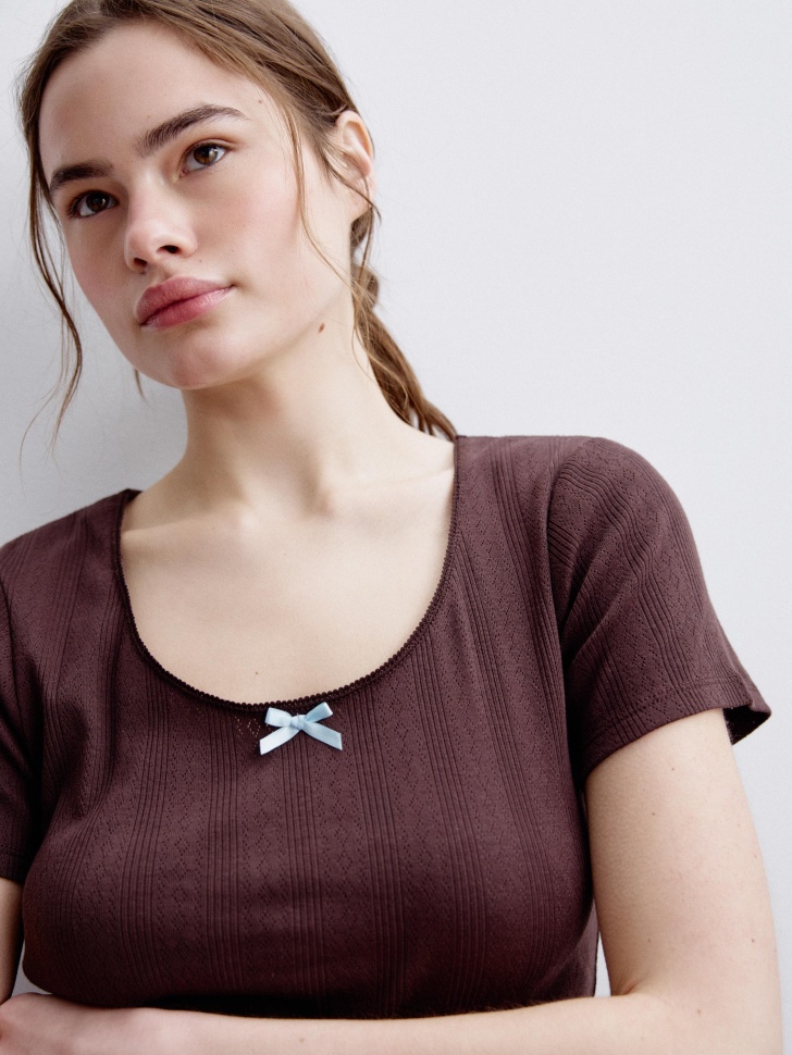 домашняя футболка с рельефным узором 4610517328304 в интернет магазине