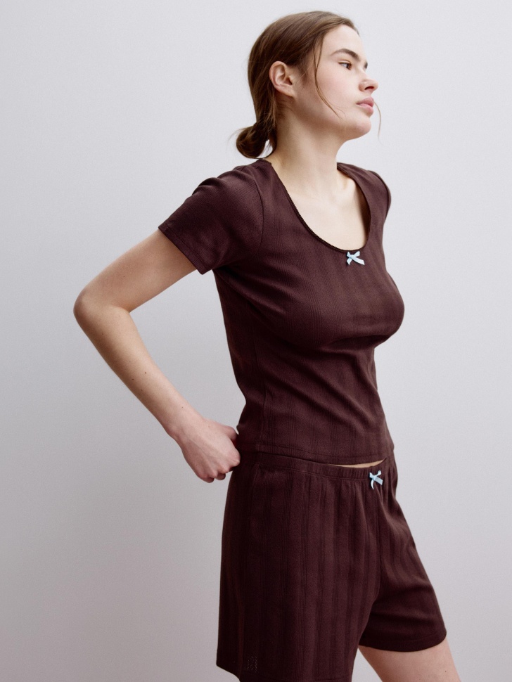 домашняя футболка с рельефным узором 4610517328304 купить с доставкой