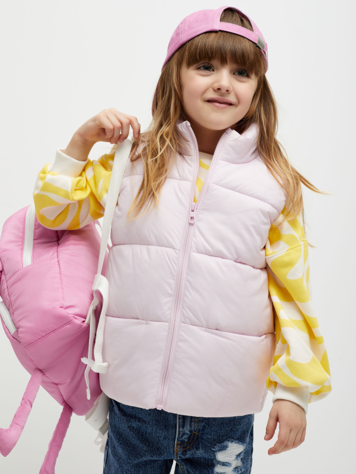 

Базовый стеганый жилет для девочек, Сиреневый