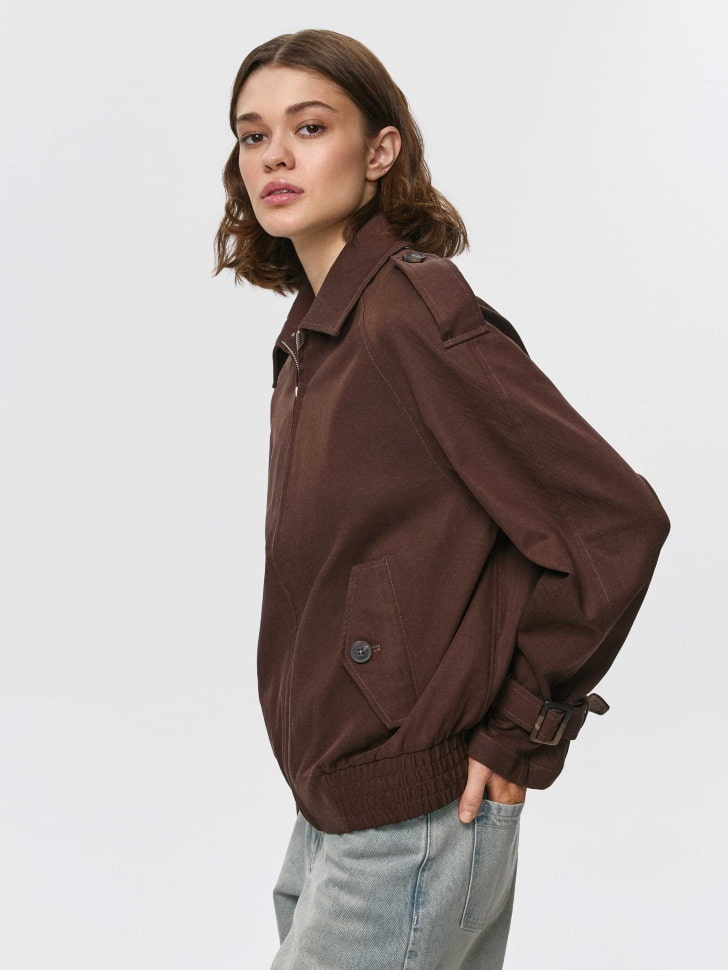 легкая куртка из смесового лиоцелла из лиоцелловой ткани спереди