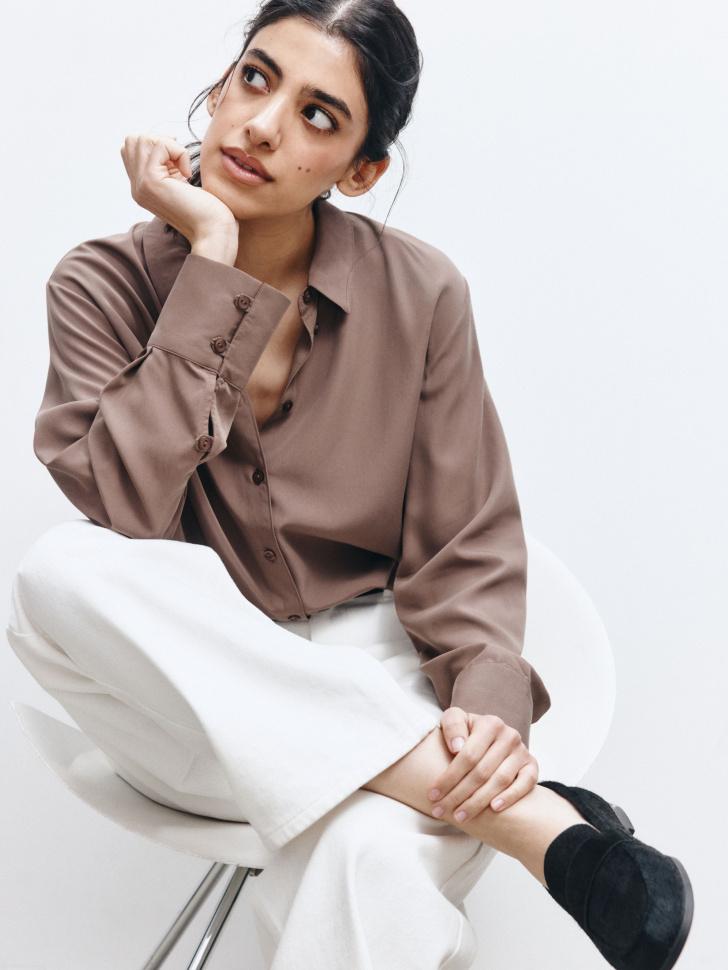 рубашка из смесового модала премиум качества по цене 3999 руб вид справа