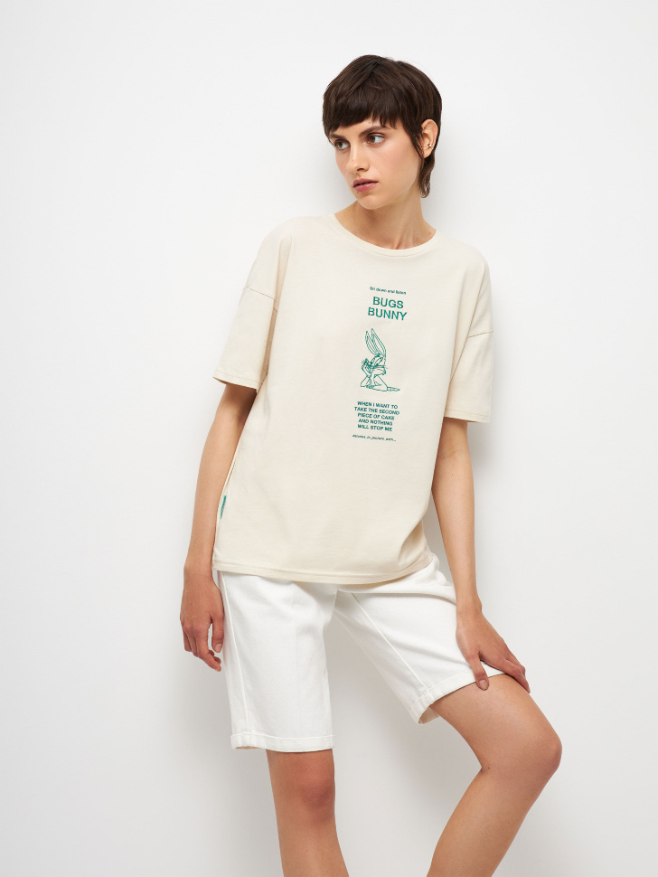 

Футболка DIANA OVERSIZE FIT с принтом Looney Tunes, Белый
