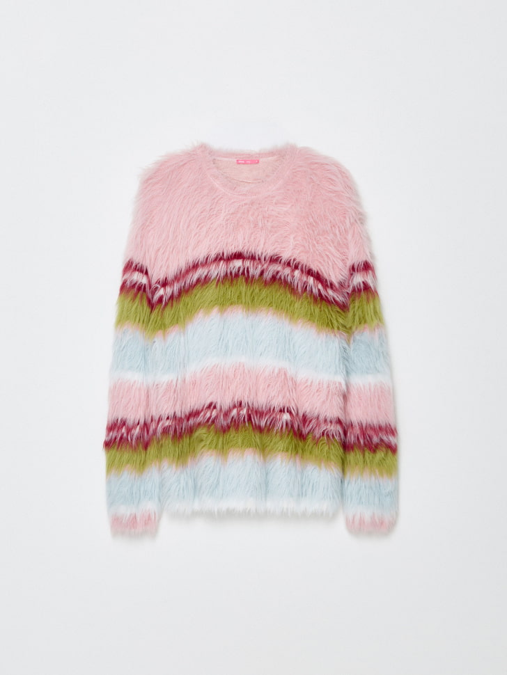 пушистый джемпер оверсайз из линейки sela young 4680798571577 по распродаже