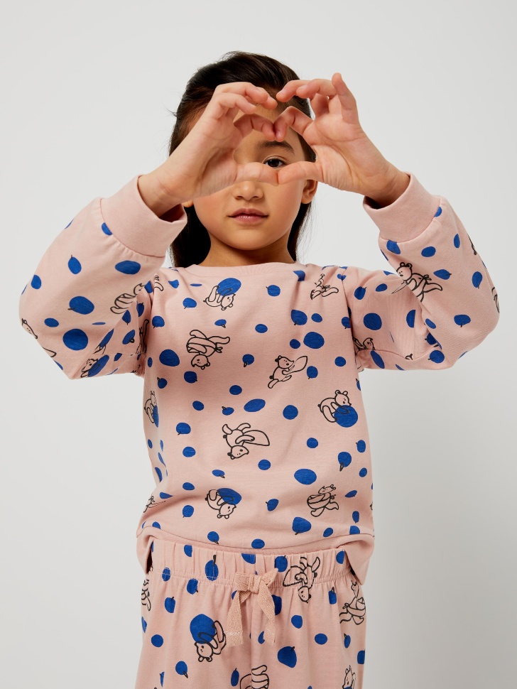 Трикотажная пижама для девочек sela 4603375582322 - фото 4