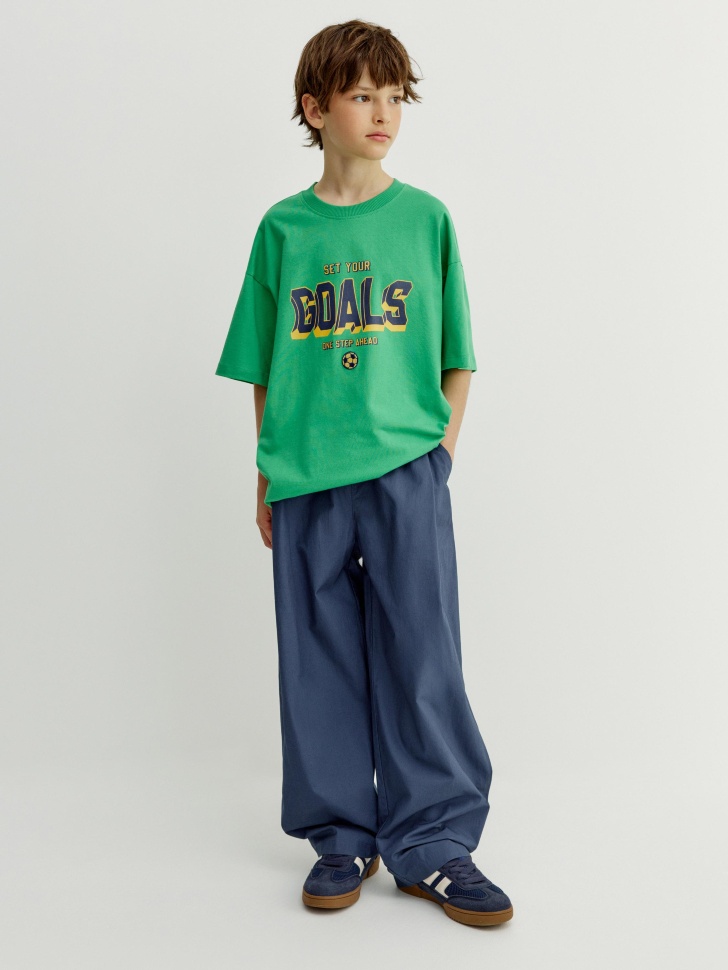 футболка оверсайз с принтом для мальчиков от бренда sela вид слева