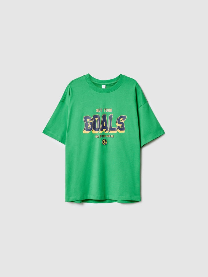 футболка оверсайз с принтом для мальчиков по цене 1299 руб вид справа