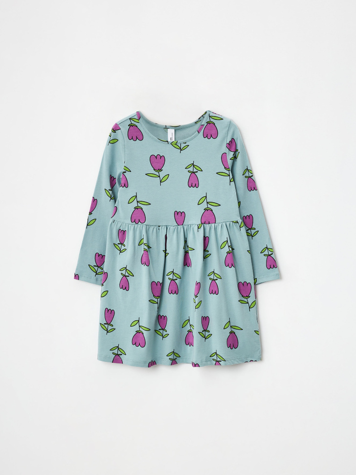 

Трикотажное платье с длинными рукавами для девочек