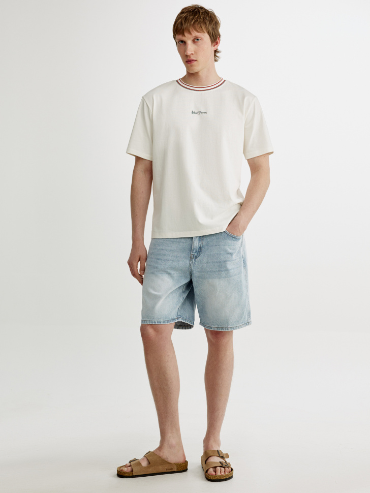 Футболка Sela оверсайз с принтом, белый, арт. 55020