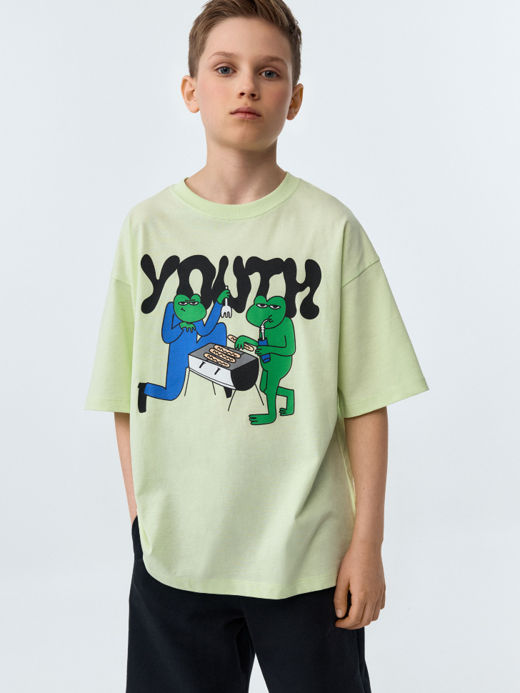 

Футболка оверсайз с принтом для мальчиков