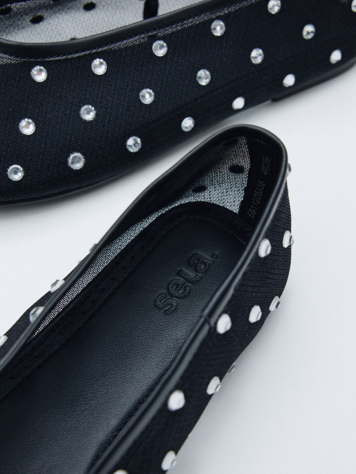 балетки из сетки с кристаллами 4610517046895 по распродаже