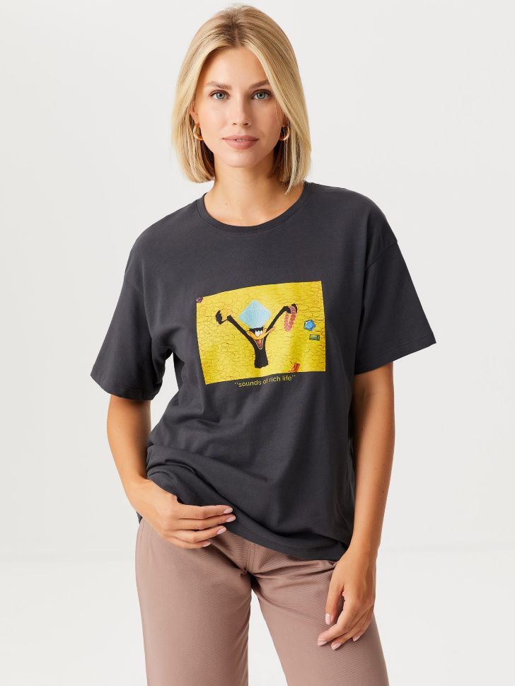 

Футболка с принтом Looney Tunes, Серый