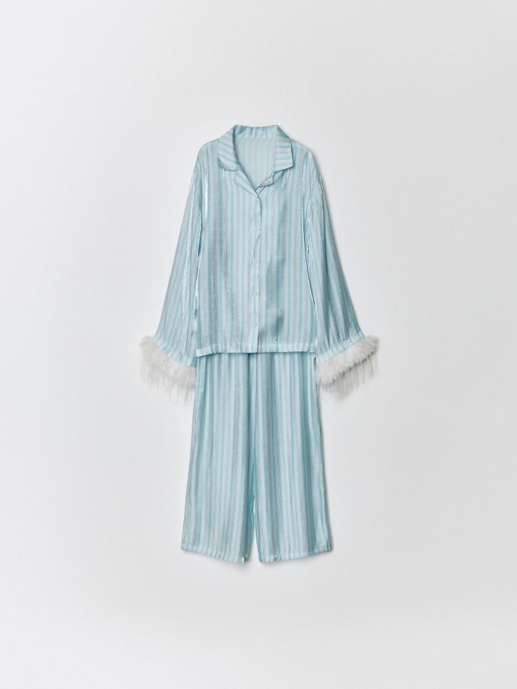 пижама из рубашки и брюк в полоску для девочек 4610517126931 в интернет магазине