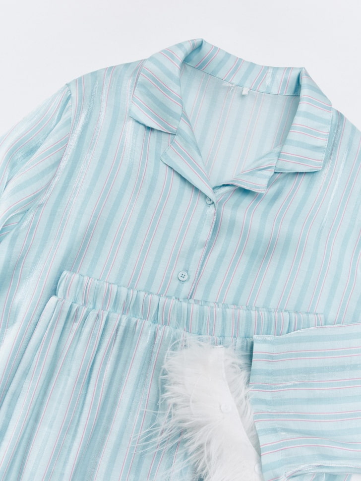 пижама из рубашки и брюк в полоску для девочек 4610517126931 купить с доставкой