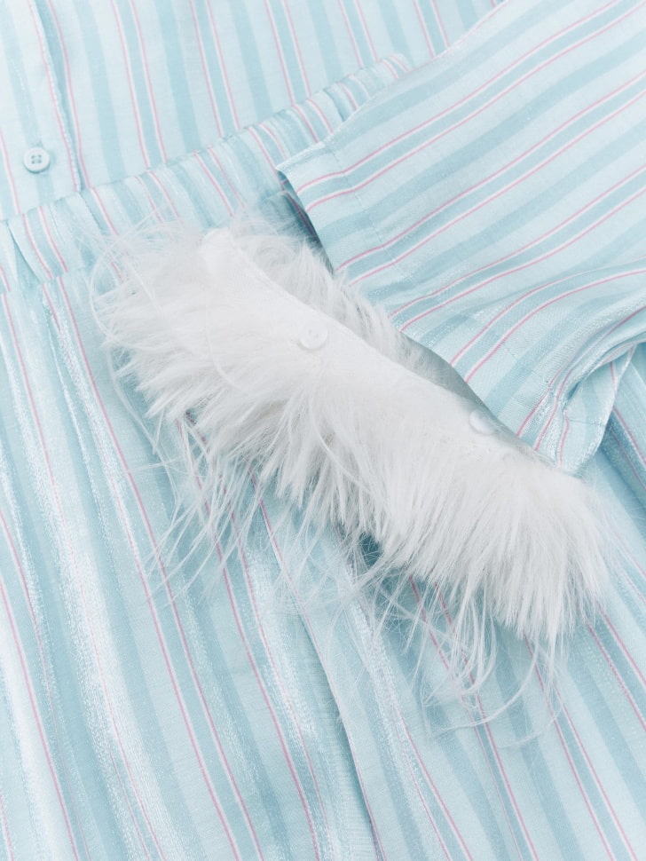 пижама из рубашки и брюк в полоску для девочек 4610517126931 со скидкой