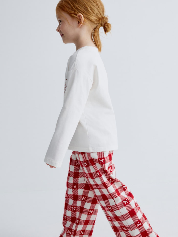 новогодняя пижама с принтом для девочек 4610517088628 в интернет магазине