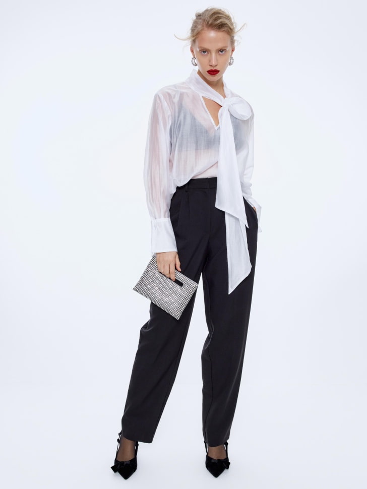 полупрозрачная блузка с бантом 4680798734057 по низкой цене