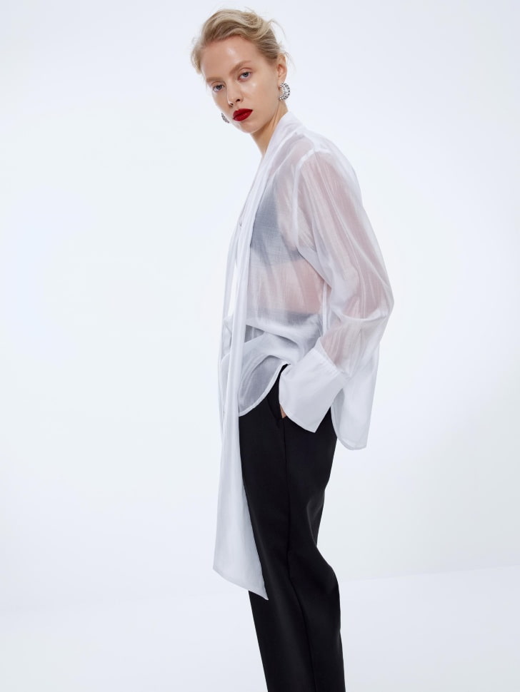 полупрозрачная блузка с бантом 4680798734057 со скидкой