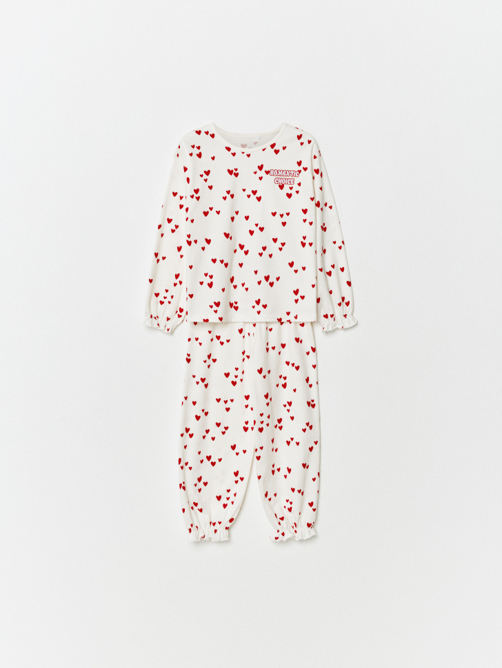 пижама с принтом для девочек от бренда sela вид слева