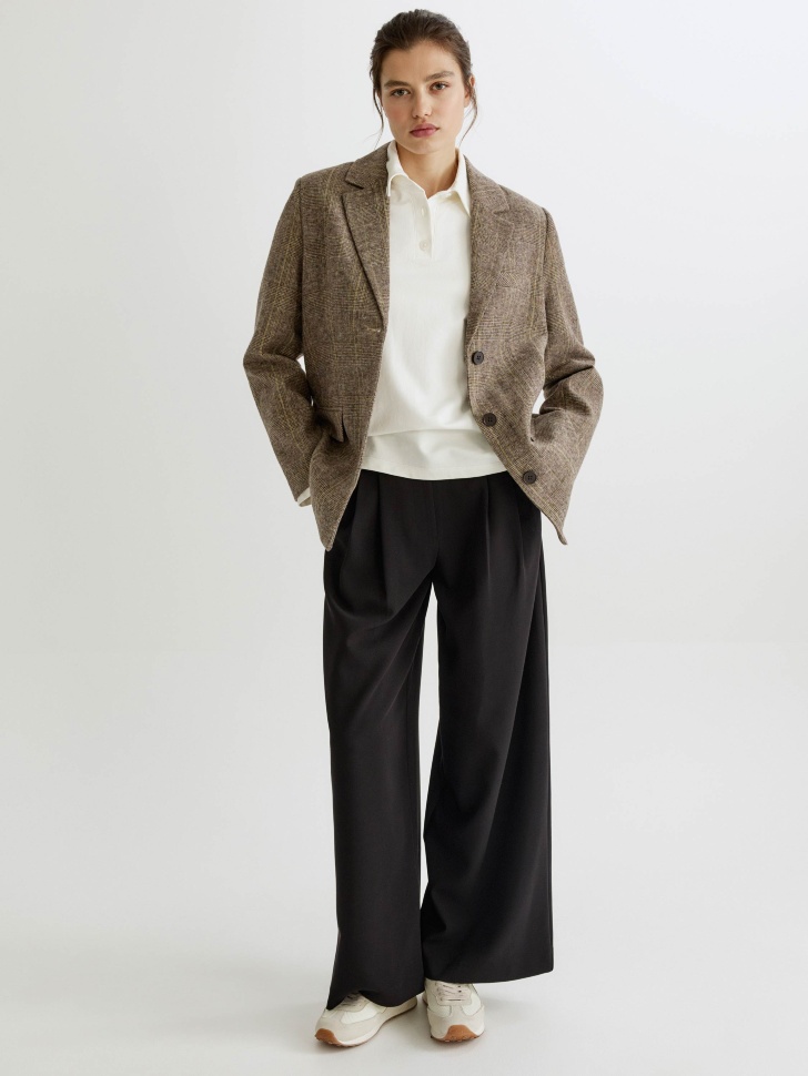 широкие брюки из костюмной ткани 4610517476043 фотография