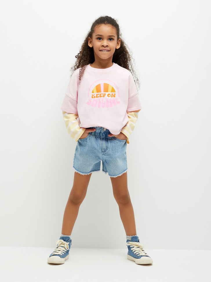 

Джинсовые шорты с присборенной талией для девочек