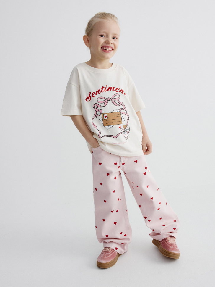 футболка с принтом для девочек от бренда sela вид слева