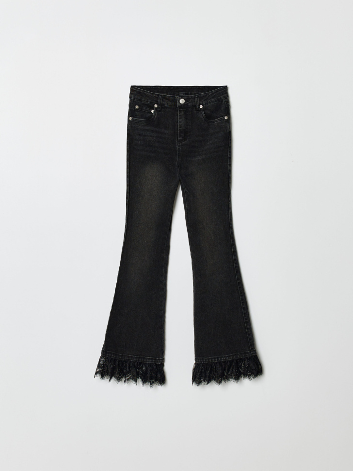 укороченные джинсы crop flare с кружевом для девочек 4610517106148 фотография