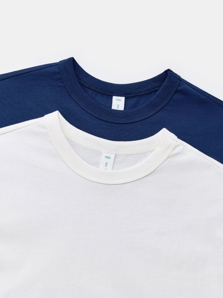 набор из базовых 2 футболок детских из хлопка спереди