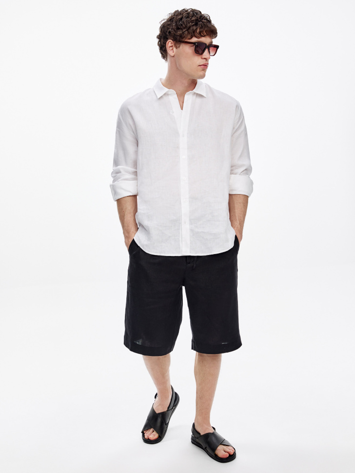 Шорты Sela из льна, черный, арт. 52660