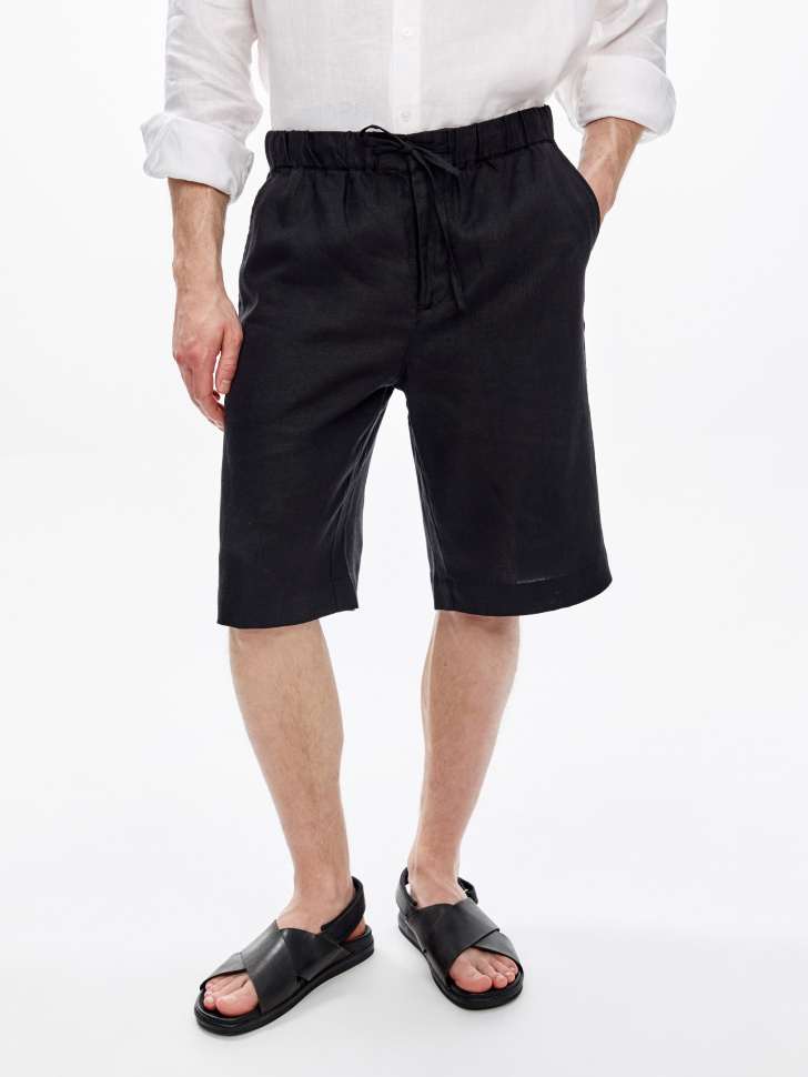 шорты из 100% премиального льна от бренда sela вид слева