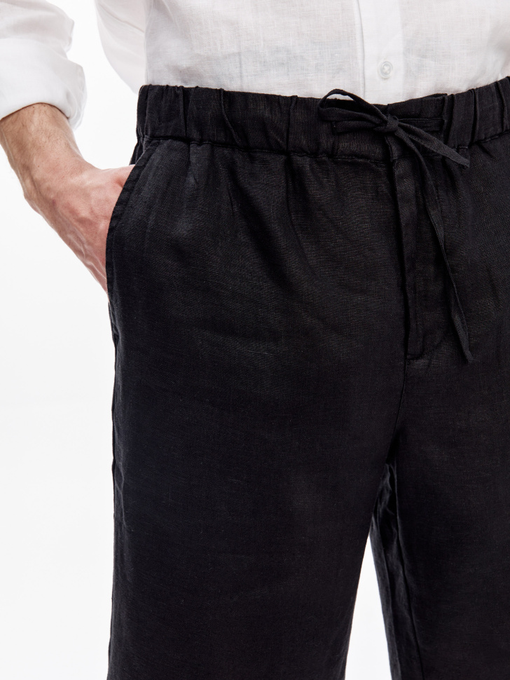 шорты из 100% премиального льна из россии вид сбоку