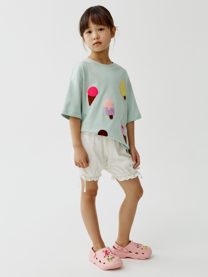 белые шорты-баллон для девочек 4640611005252 фотография