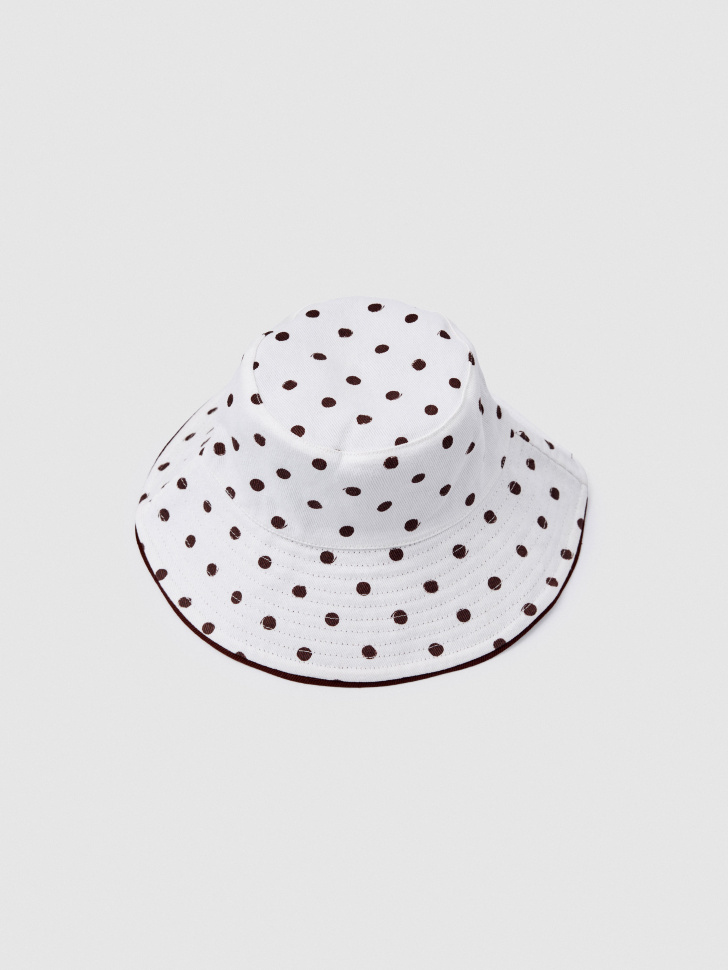 панама с широкими полями в горошек из россии вид сбоку