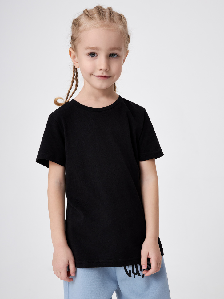 Базовая черная футболка для мальчиков (черный, 116) sela 4680168194948 - фото 1