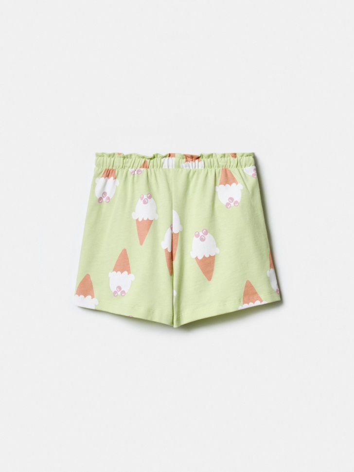 трикотажные шорты с принтом для девочек по цене 799 руб вид справа