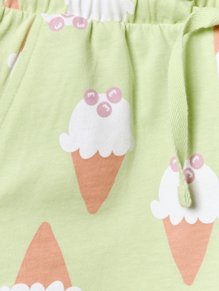 трикотажные шорты с принтом для девочек из россии вид сбоку