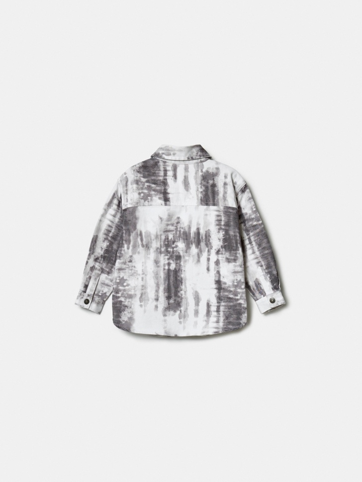 джинсовая рубашка с принтом для мальчиков от бренда sela вид слева