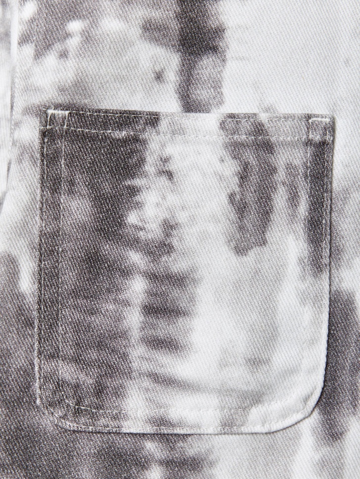 джинсовая рубашка с принтом для мальчиков из россии вид сбоку