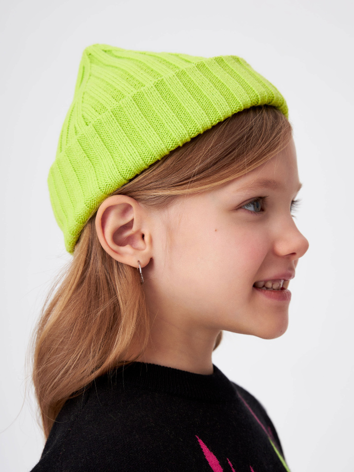 Базовая шапка с отворотом детская (зеленый, 54) sela 4680168262159