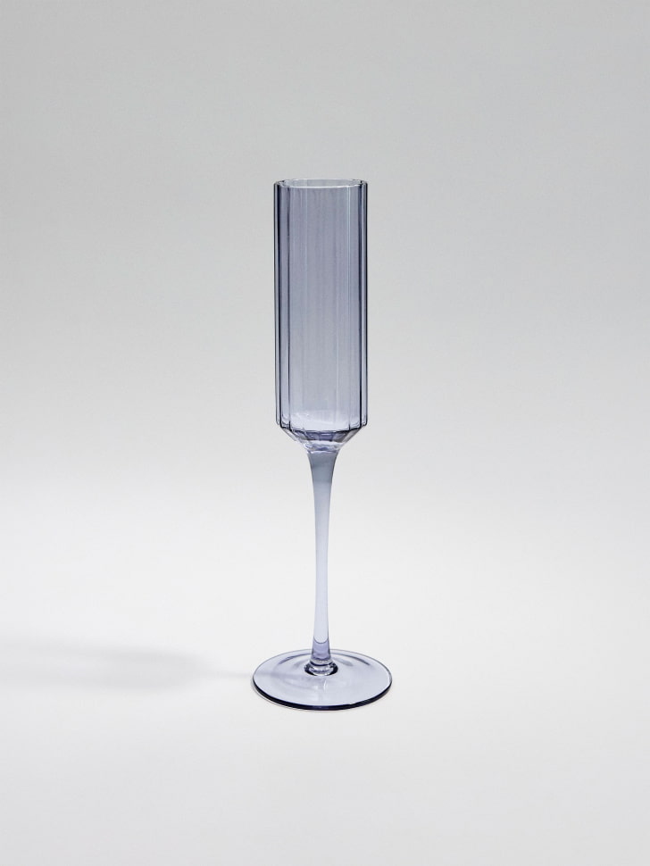 Бокал из стекла с рельефным узором, серо-голубой, арт. a12345