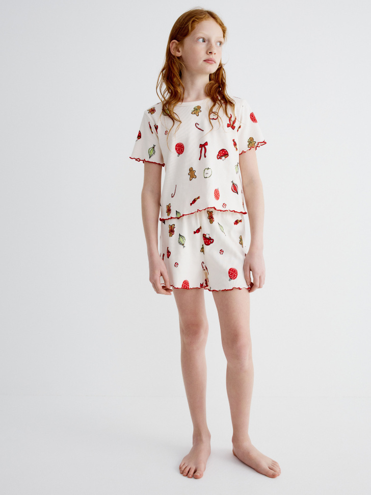 новогодняя пижама с принтом для девочек 4680798782522 фотография