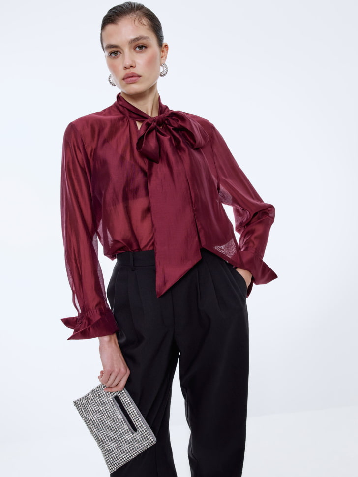 

Полупрозрачная блузка с бантом, SL5812010502