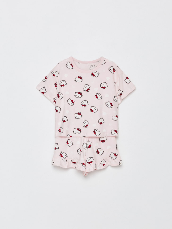 Пижама с принтом Hello Kitty для девочек. Фото №5
