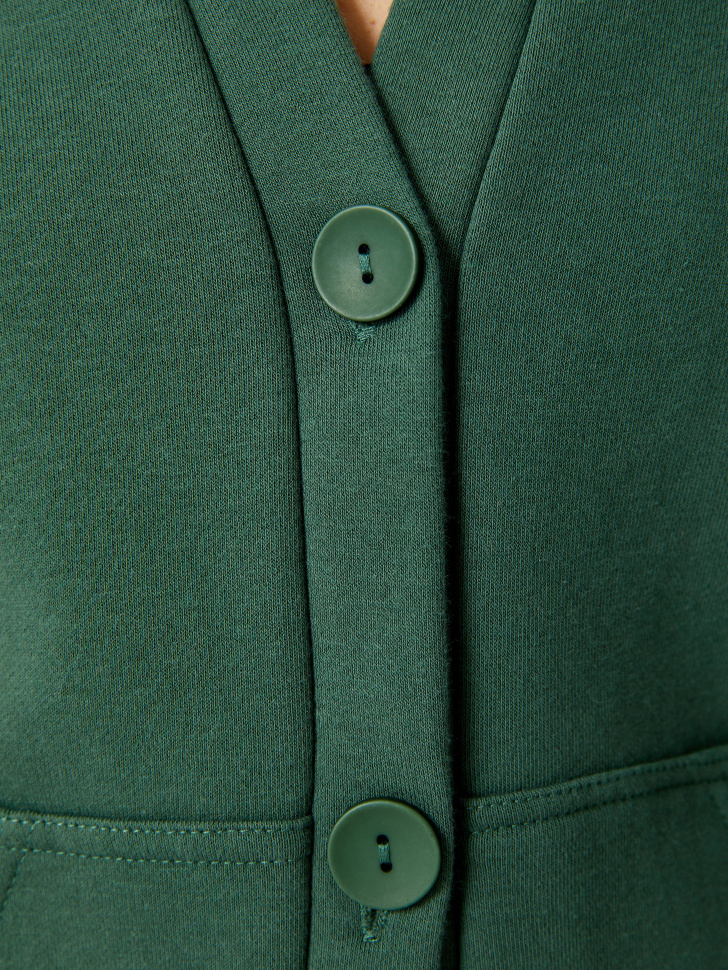 Трикотажный кардиган (зеленый, M) sela 4680129047405 - фото 4